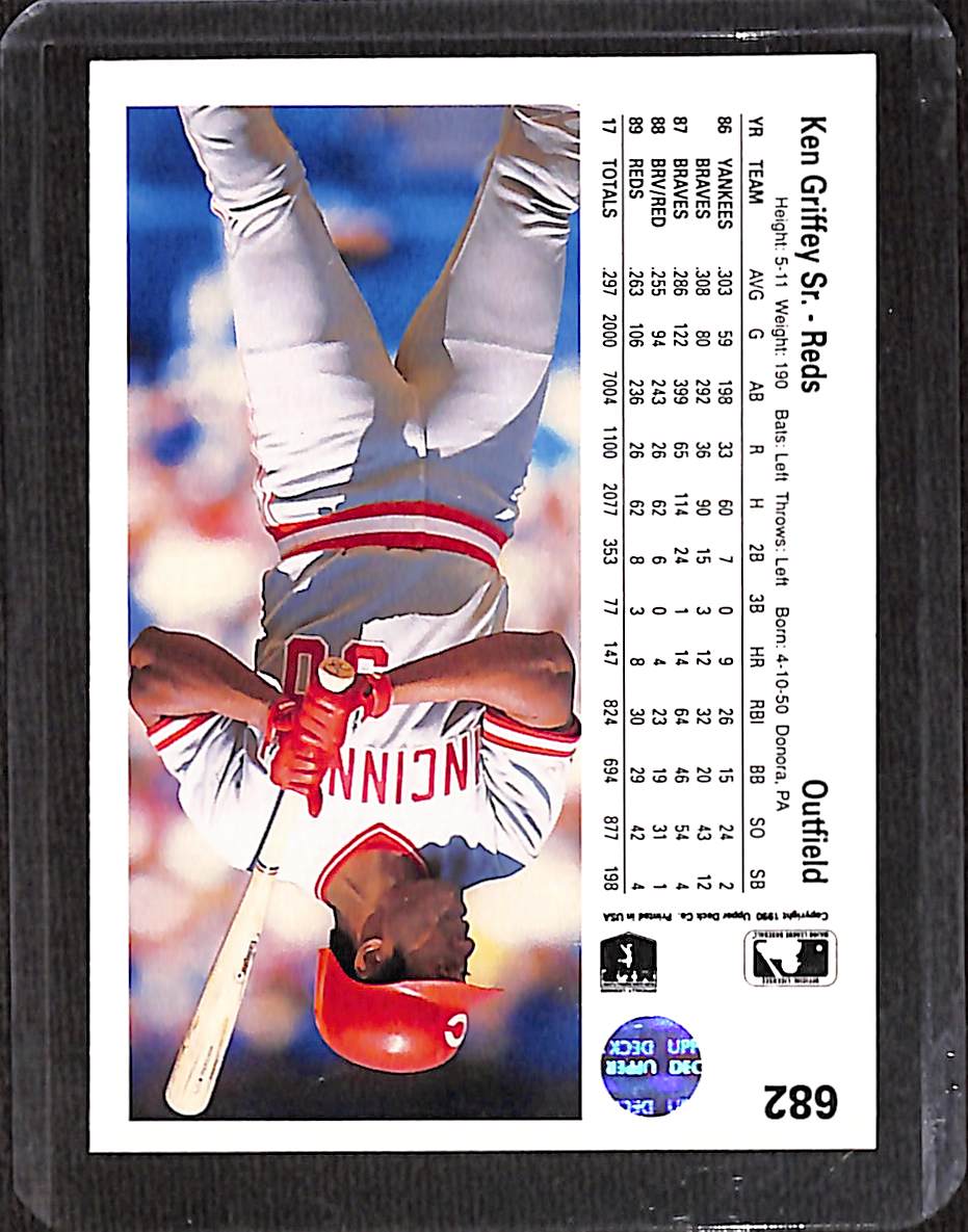 FIINR Baseball Card 1990 Upper Deck Ken Griffey Sr. Vintage Baseball Card #682 - Mint Condition