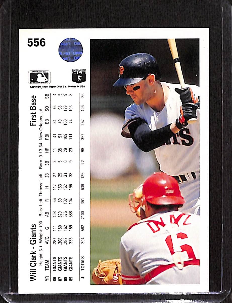 FIINR Baseball Card 1990 Upper Deck Will Clark Vintage MLB Baseball Player Card #556 - Mint Condition
