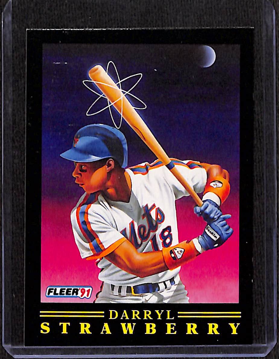 FIINR Baseball Card 1991 Fleer Nuclear Powered Darryl Strawberry Baseball Card #12 - Mint Condition