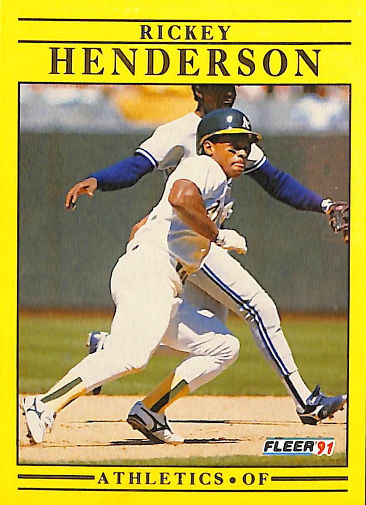 FIINR Baseball Card 1991 Fleer Rickey Henderson Baseball Card #10 - Mint Condition