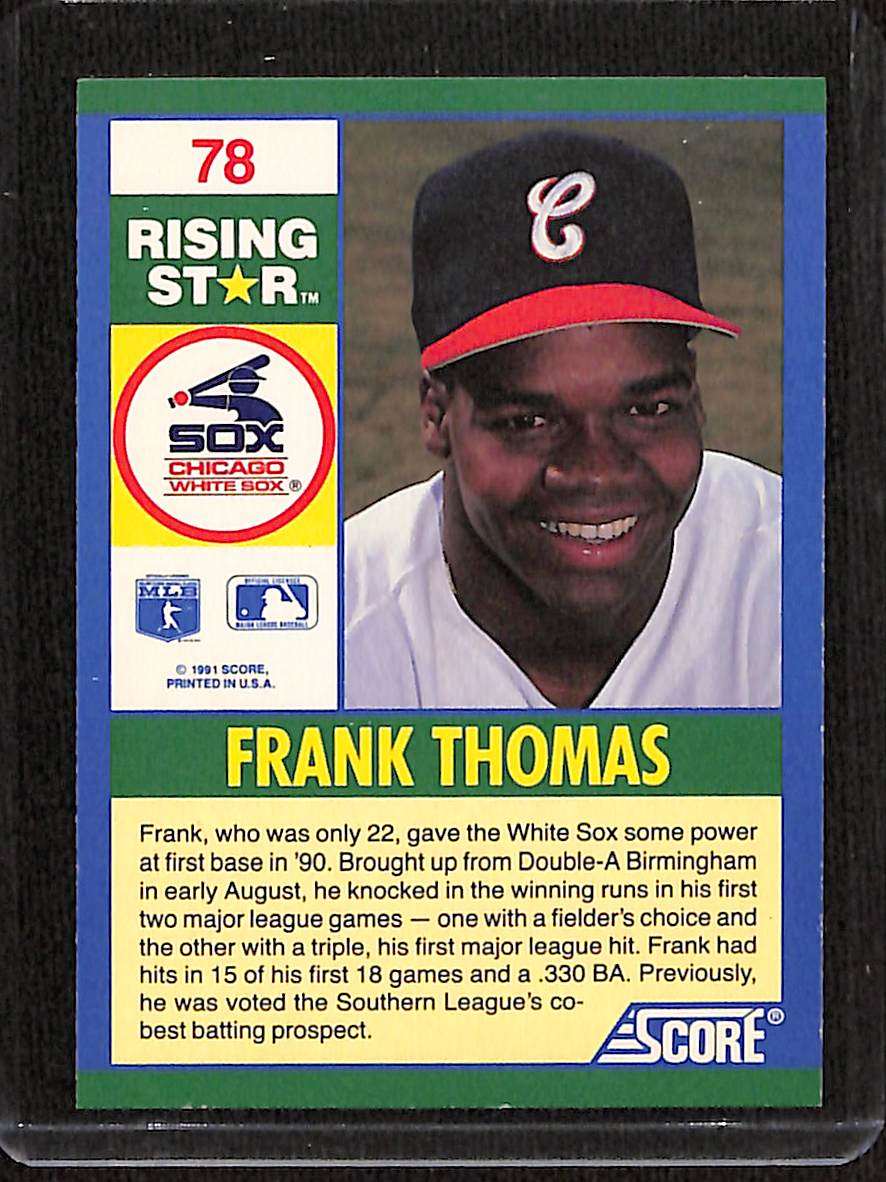 FIINR Baseball Card 1991 Score Frank Thomas Rising Star Baseball Card #78 - Mint Condition
