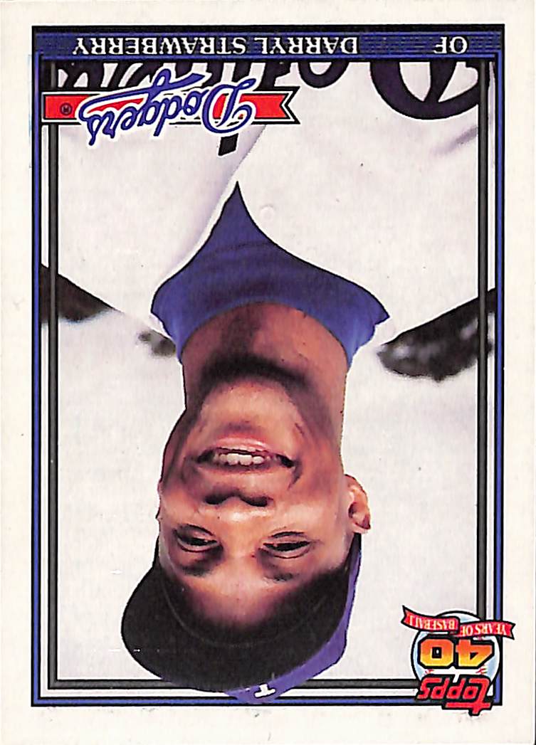 FIINR Baseball Card 1991 Topps Darryl Strawberry Error Baseball Card #114T - Error Card - Very Rare - Mint Condition