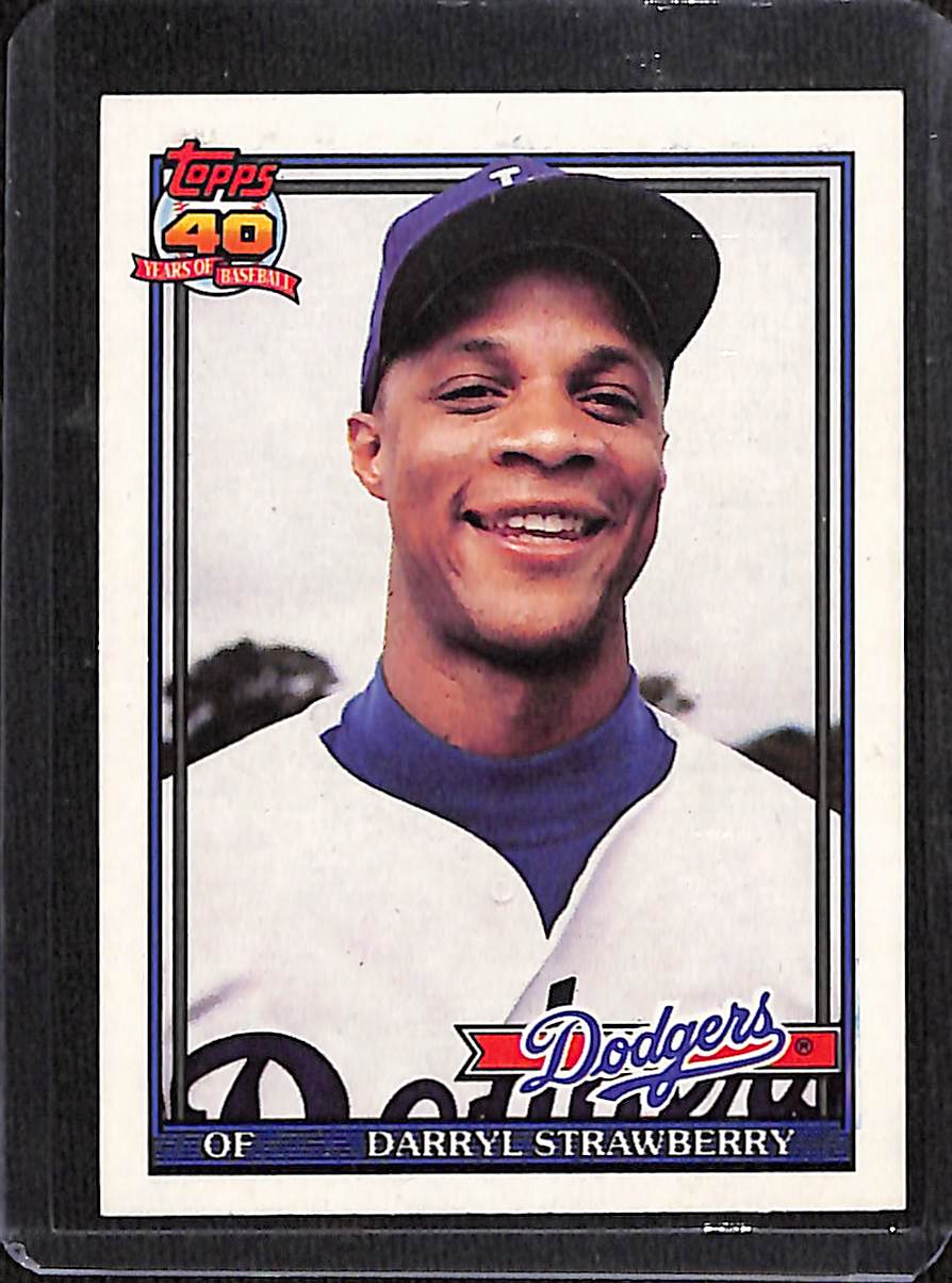 FIINR Baseball Card 1991 Topps Darryl Strawberry Error Baseball Card #114T - Error Card - Very Rare - Mint Condition