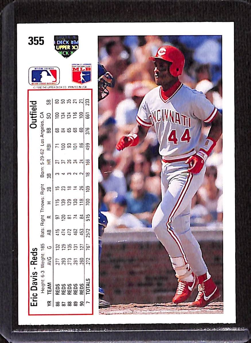 FIINR Baseball Card 1991 Upper Deck Topps Eric Davis Baseball Card #355 - Mint Condition