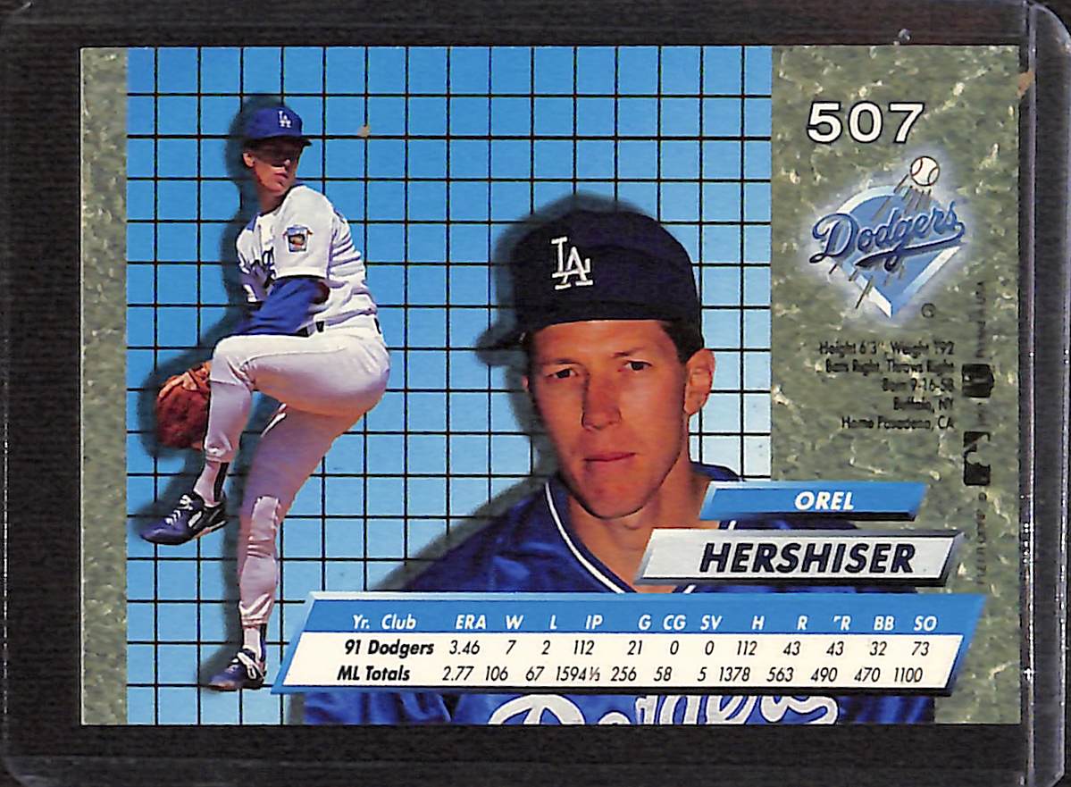 FIINR Baseball Card 1992 Fleer Ultra Orel Hershiser MLB Baseball Card #507 - Mint Condition