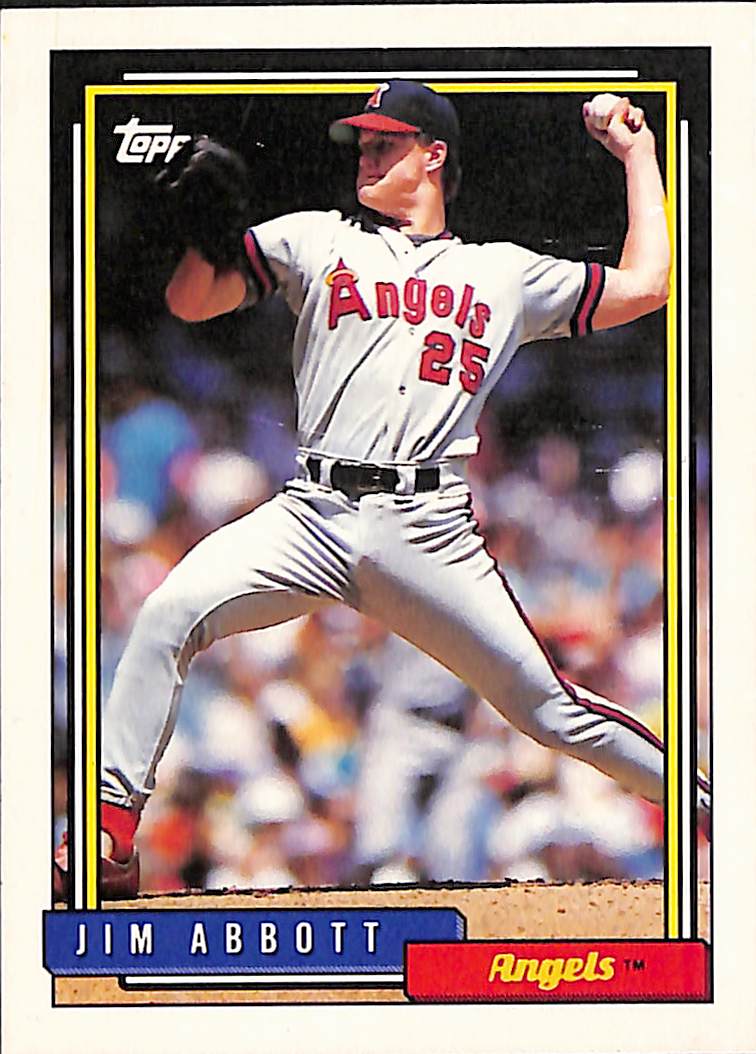 FIINR Baseball Card 1992 Topps Jim Abbott MLB Baseball Card #530 - Mint Condition