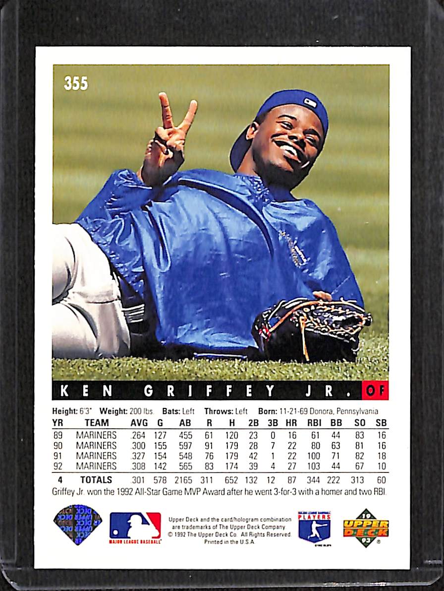 FIINR Baseball Card 1992 Upper Deck Ken Griffey Jr. Baseball Card #355 - Mint Condition