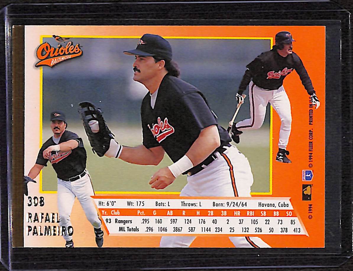 FIINR Baseball Card 1994 Fleer Ultra Rafael Palmeiro MLB Baseball Card #308 - Mint Condition