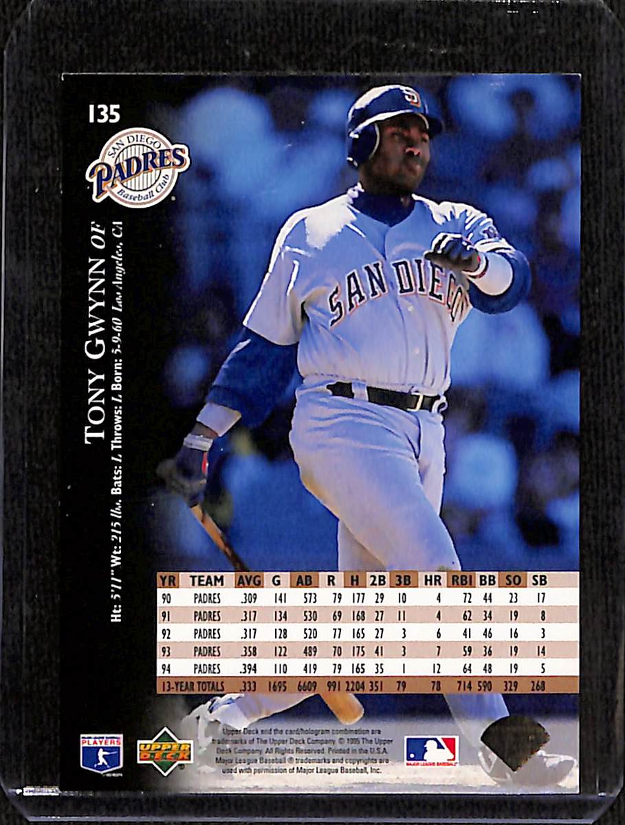 FIINR Baseball Card 1995 Upper Deck Tony Gwynn Baseball Card #135 - Mint Condition