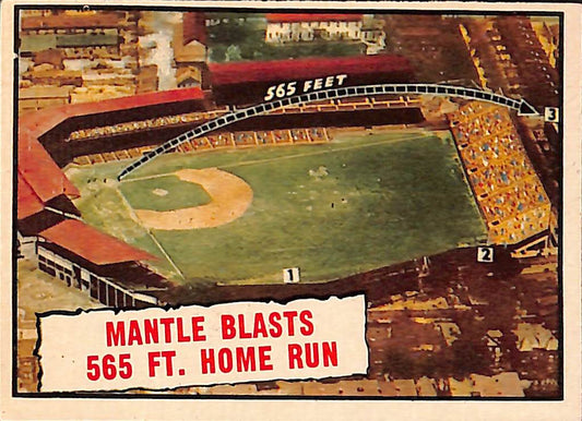 FIINR Baseball Card 1996 Topps Mickey Mantle 565ft Home Run Baseball Error Card #406 - Dual Error Card - Very Rare -Mint Condition