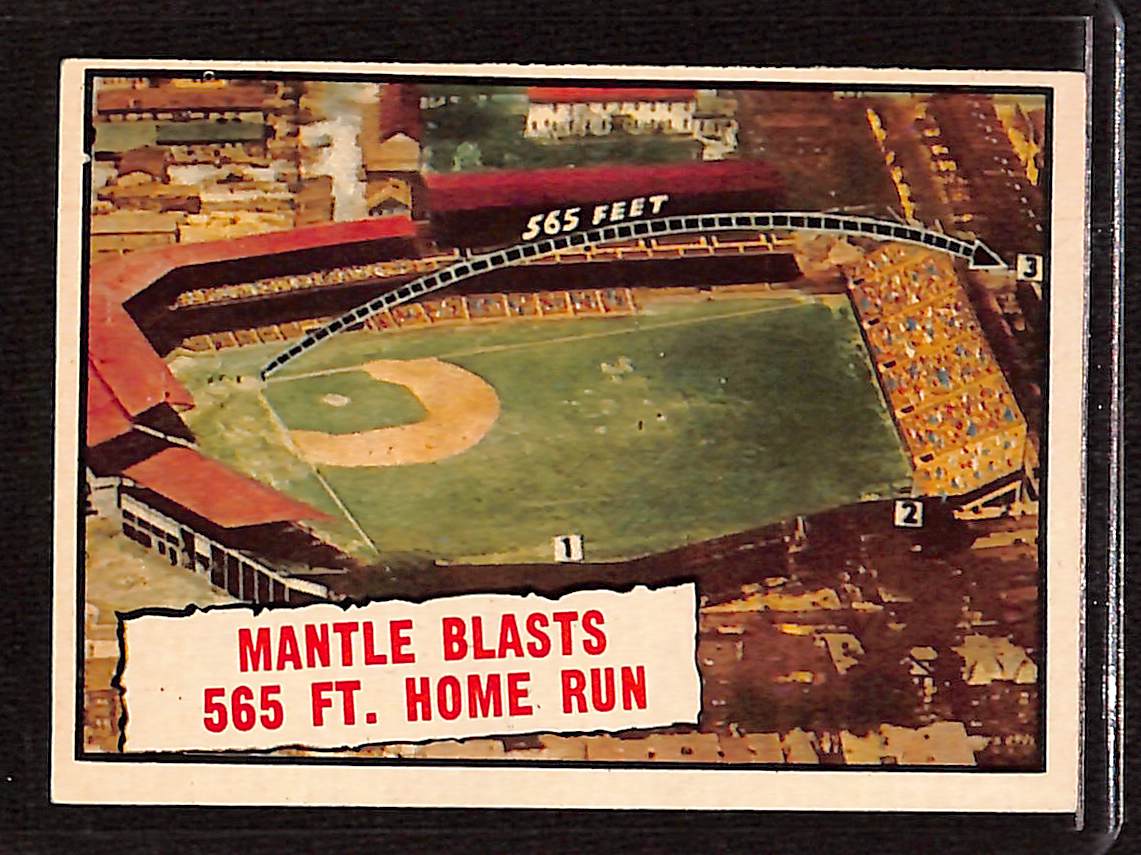 FIINR Baseball Card 1996 Topps Mickey Mantle 565ft Home Run Baseball Error Card #406 - Dual Error Card - Very Rare -Mint Condition