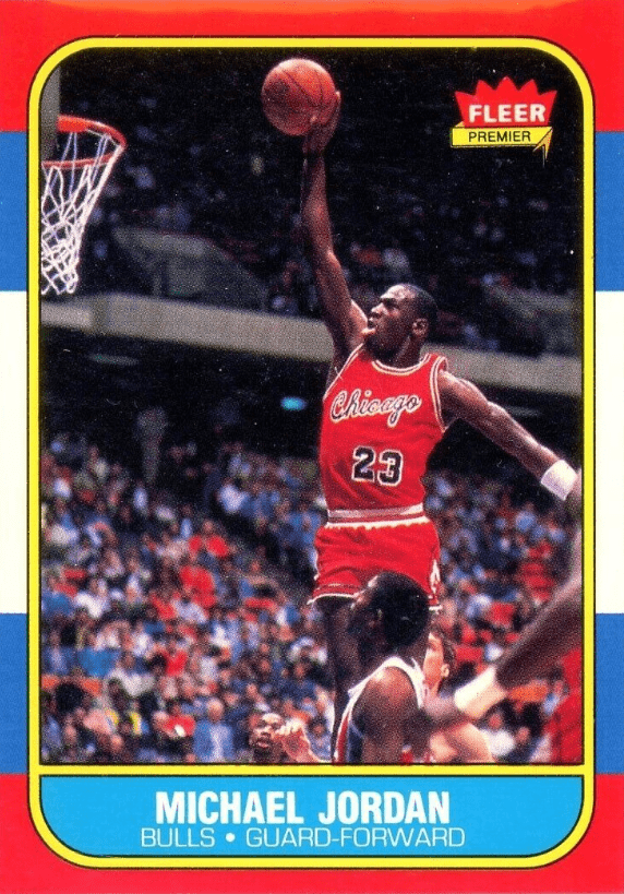 FIINR BasketBall Card 1986 Fleer Michael Jordan NBA Rookie Basketball Card #57 - Rookie Card - Mint Condition