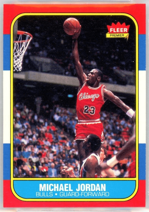 FIINR BasketBall Card 1986 Fleer Michael Jordan NBA Rookie Basketball Card #57 - Rookie Card - Mint Condition