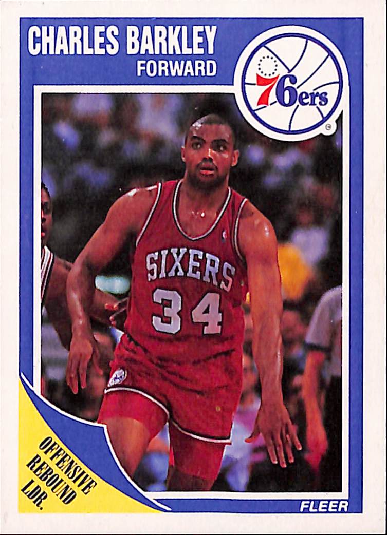 FIINR BasketBall Card 1989 Fleer Vintage Charles Barkley NBA Basketball Card #113 - Mint Condition