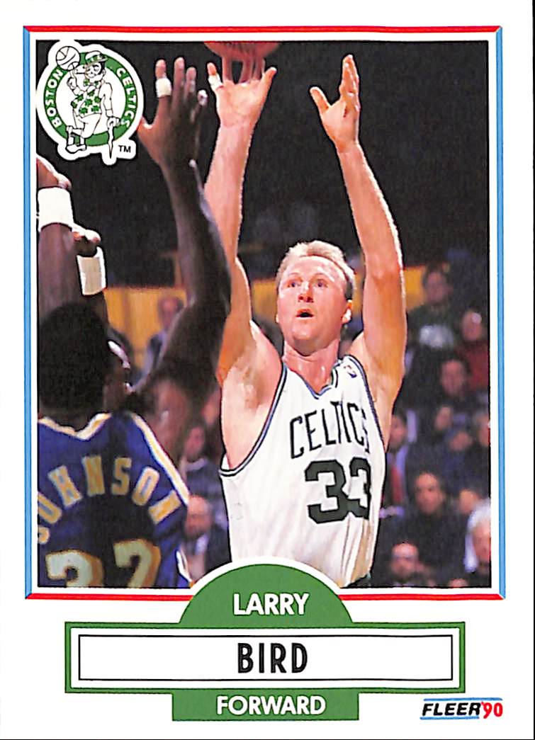 FIINR BasketBall Card 1990 Fleer Larry Bird NBA Basketball Player Card #8 - Mint Condition