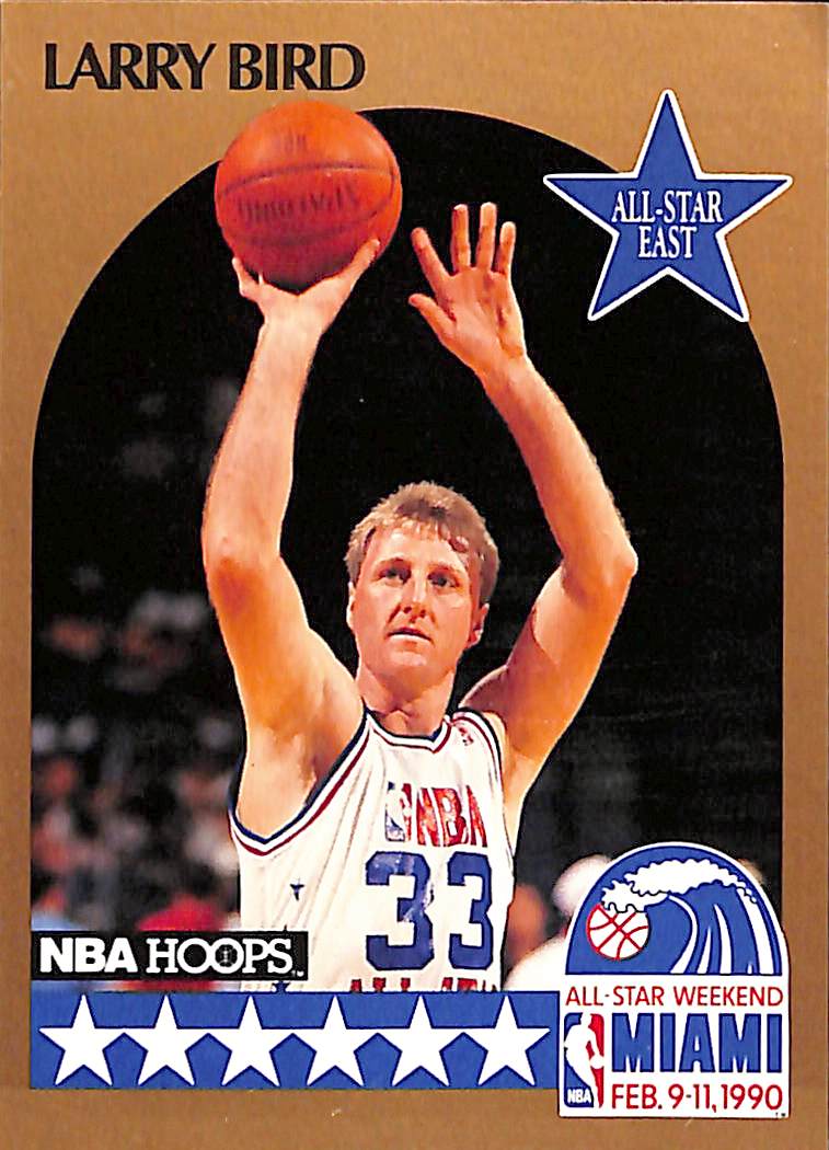 FIINR BasketBall Card 1990 NBA Hoops Larry Bird NBA Basketball Player Card #2 - Mint Condition