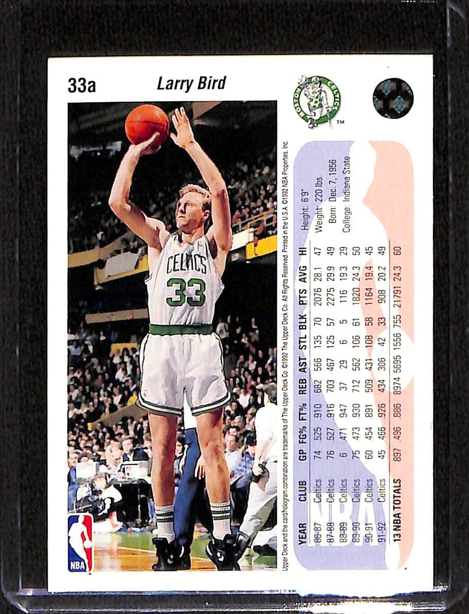 FIINR BasketBall Card 1992 Upper Deck Larry Bird NBA Basketball Player Card #33a - Mint Condition