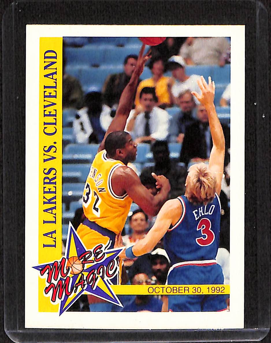 FIINR BasketBall Card 1993 NBA Hoops Magic Johnson Lakers Vs Cleveland Basketball Card #MM3- Mint Condition