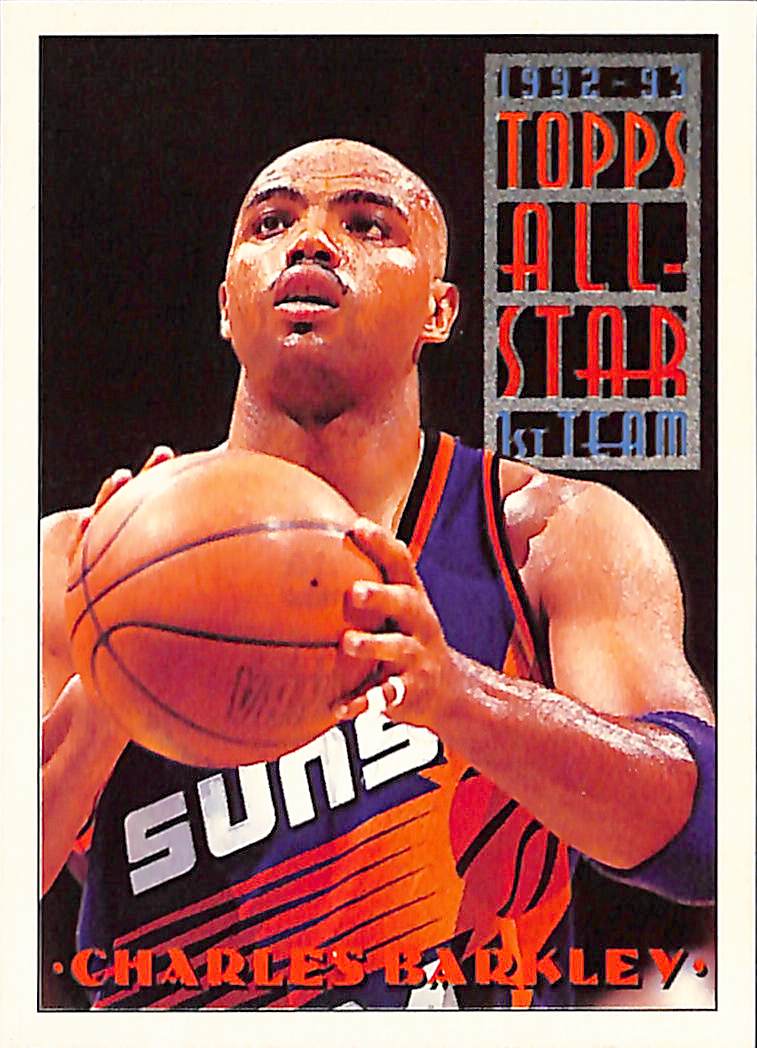 FIINR BasketBall Card 1993 Topps All-Star Charles Barkley NBA Basketball Card #104 - Mint Condition