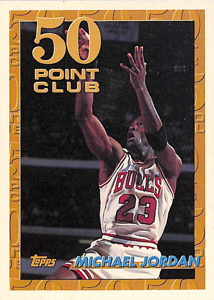 FIINR BasketBall Card 1993 Topps Michael Jordan 50 Point Club NBA Basketball Card #64 - Mint Condition