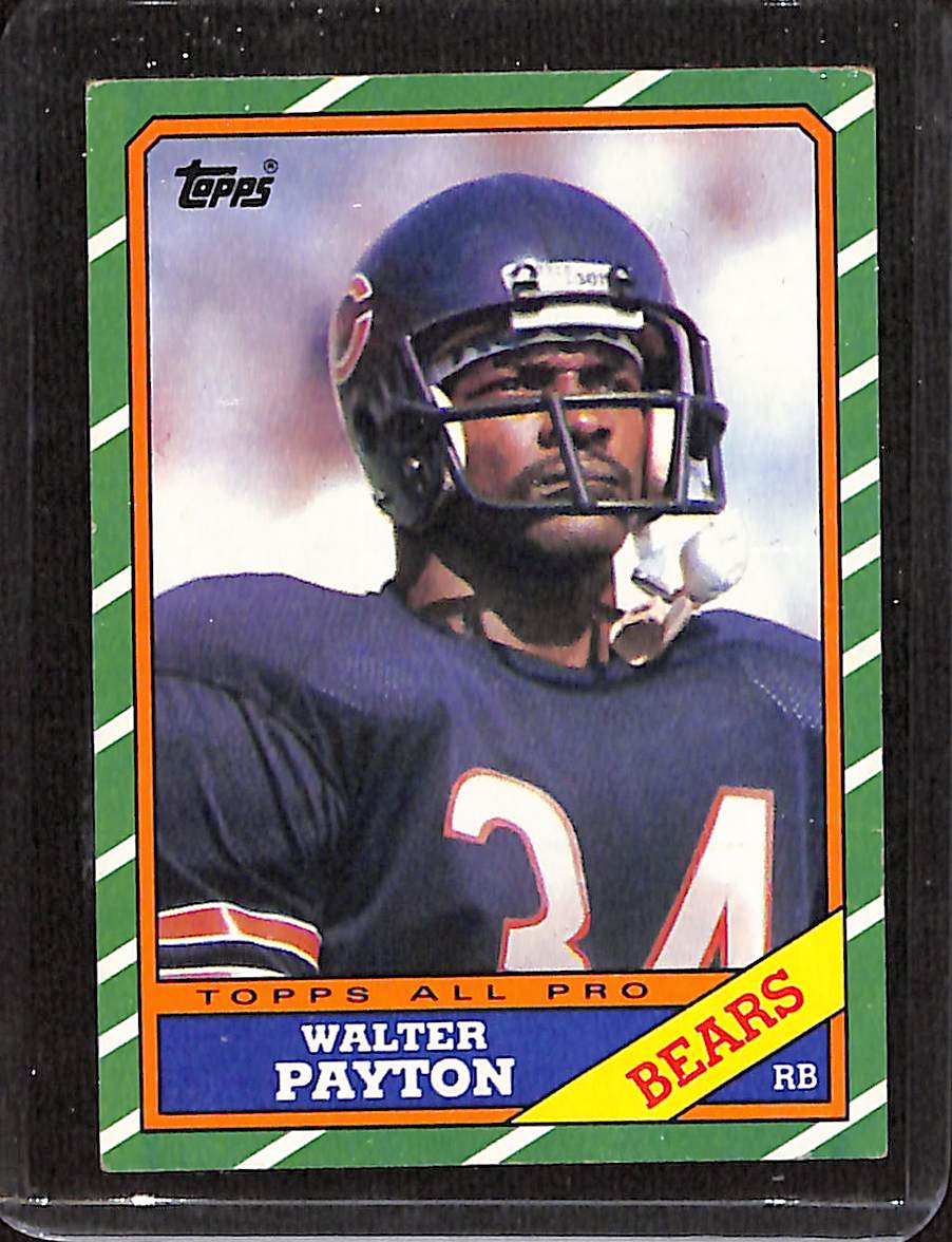 FIINR Football Card 1986 Walter Peyton "Sweetness" NFL Football Card #11 - Chicago Bears - Mint Condition