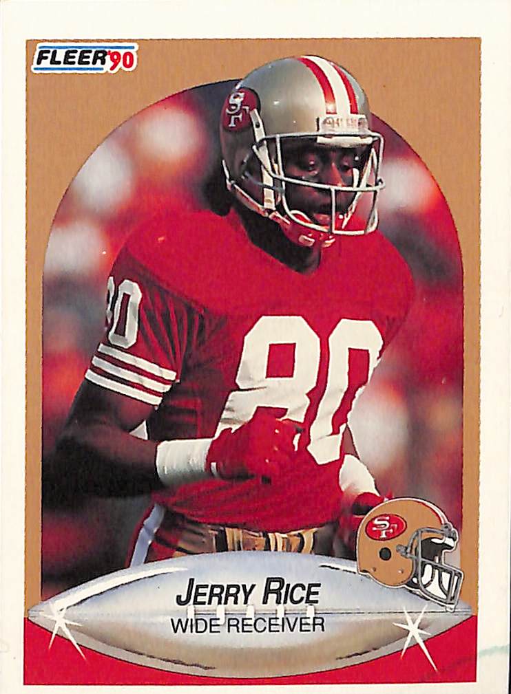 FIINR Football Card 1990 Fleer Jerry Rice Football Player Card #13 - Mint Condition