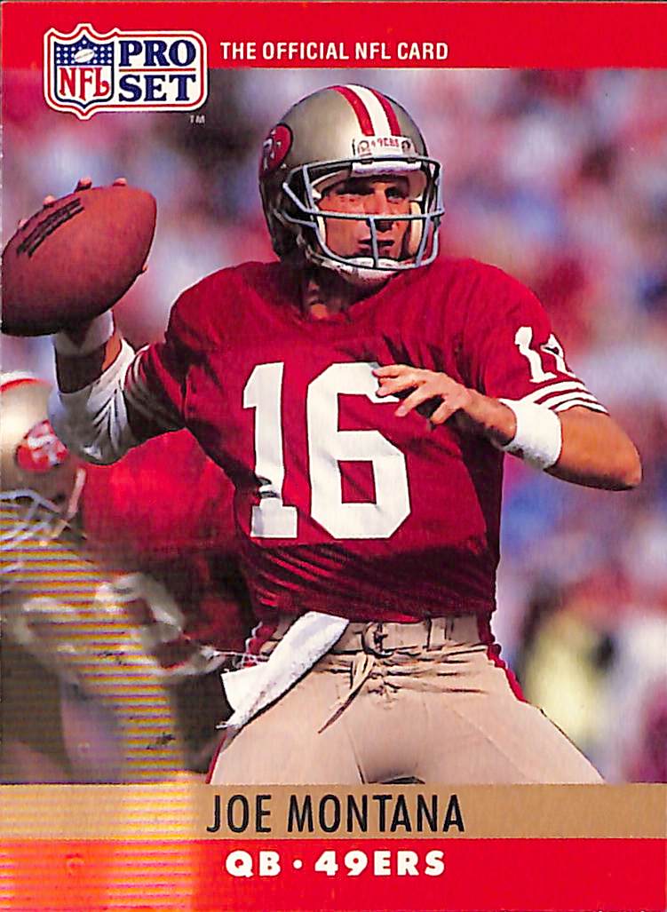 FIINR Football Card 1990 NFL Pro Set Joe Montana Football Card #293 - Mint Condition