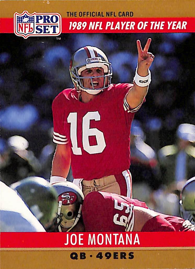 FIINR Football Card 1990 NFL Pro Set Joe Montana NFL Football Card #2 - Mint Condition