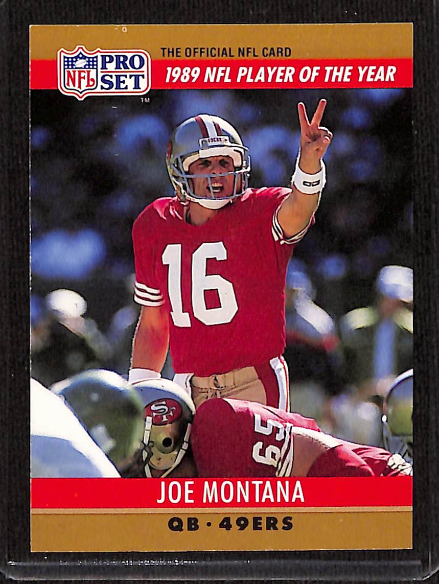 FIINR Football Card 1990 NFL Pro Set Joe Montana NFL Football Card #2 - Mint Condition
