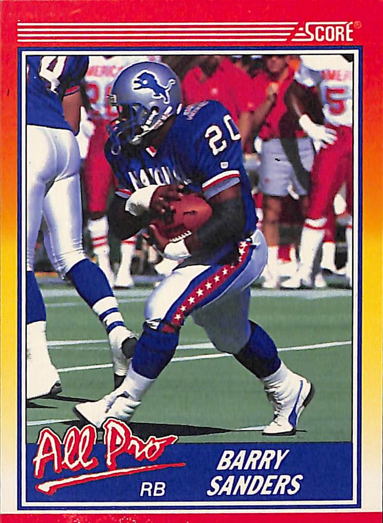 FIINR Football Card 1990 Score Barry Sanders All-Pro Football Card #580 - Mint Condition