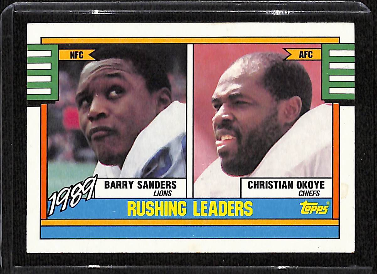 FIINR Football Card 1990 Topps Barry Sanders NFL Football Card #28 - Mint Condition