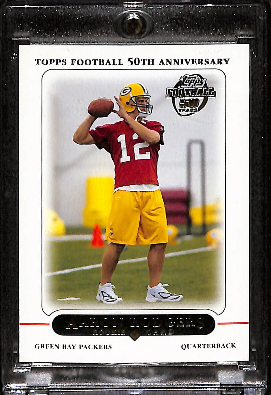 FIINR Football Card 2005 Topps 50 Years Aaron Rodgers Rookie Football Card #431 - Rookie Card - Pristine Condition
