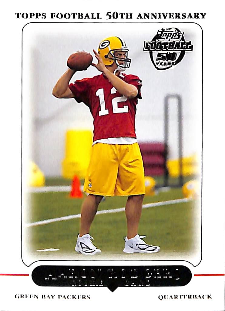 FIINR Football Card 2005 Topps 50 Years Aaron Rodgers Rookie Football Card #431 - Rookie Card - Pristine Condition
