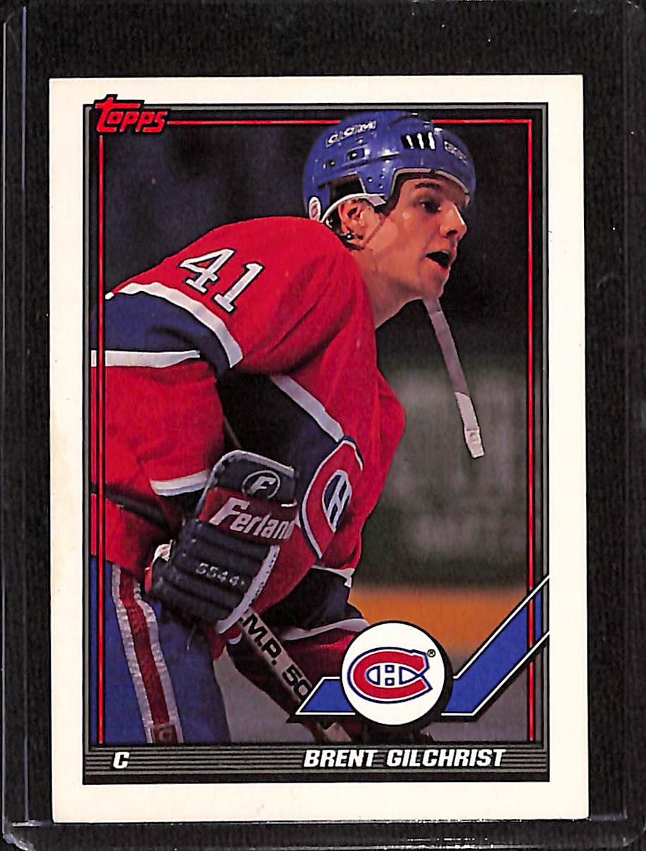 FIINR Hockey Card 1991 Topps Brent Gilchrist NHL Hockey Card #90 - Mint Condition