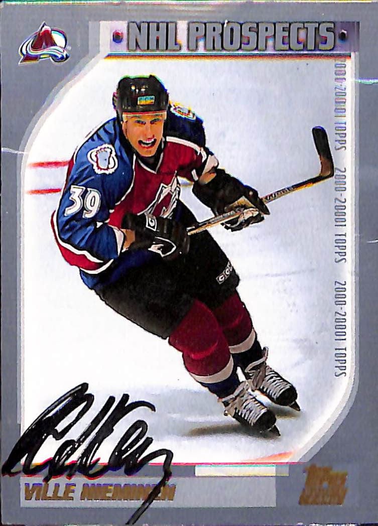 FIINR Hockey Card 2000 Topps Ville Nieminen Signed NHL Hockey Rookie Card #287 - Signed - Rookie Card - Mint Condition