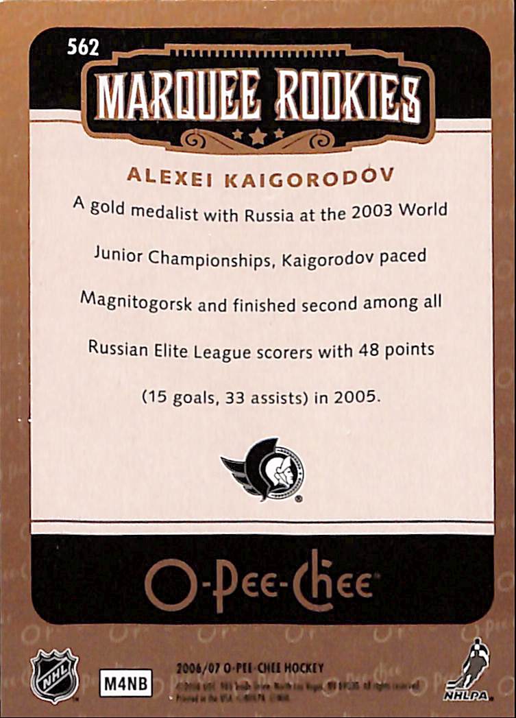 FIINR Hockey Card 2006 O-Pee-Chee Alexei Kaigorodov NHL Hockey Card #562 - Mint Condition
