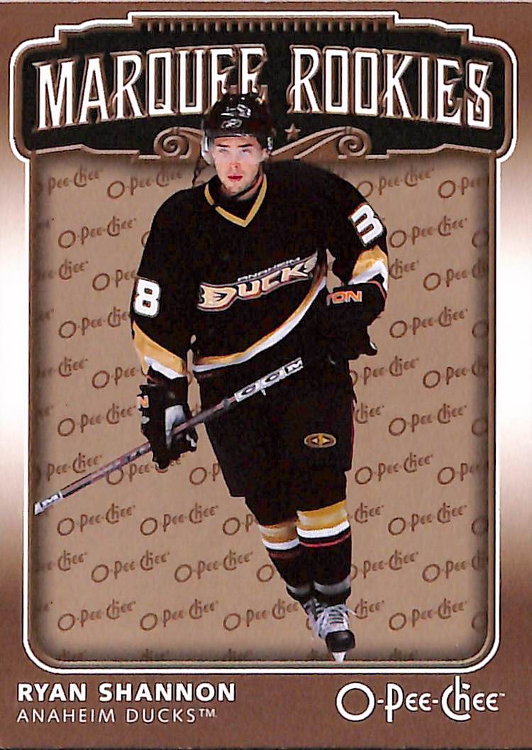 FIINR Hockey Card 2006 O-Pee-Chee Marquee Rookies Ryan Shannon NHL Hockey Card #537- Mint Condition