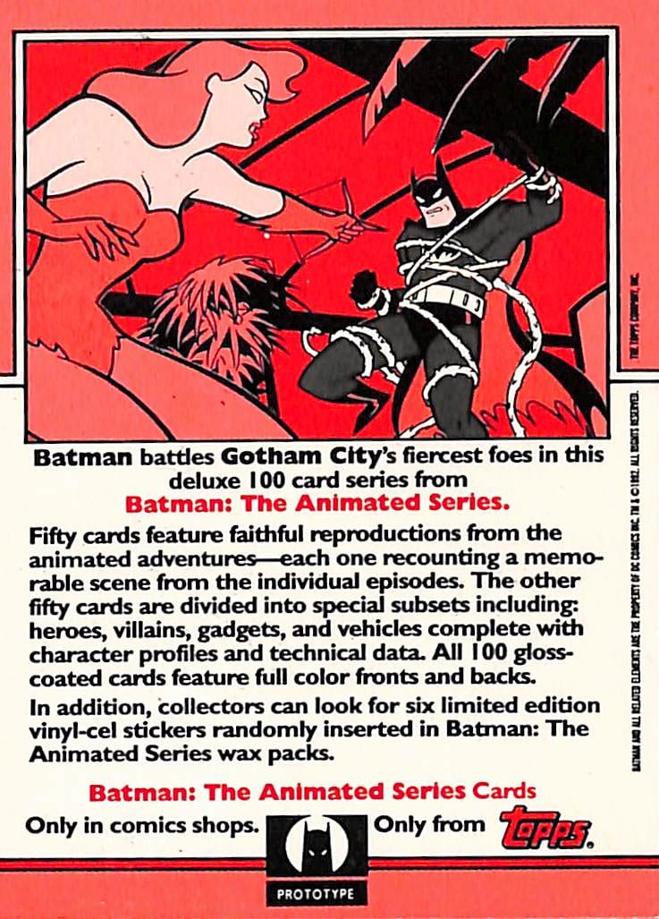 FIINR Other Sports Memorabilia 1992 Topps Batman Comics Card - The Animated Card Series - Card 100 - Mint Condition
