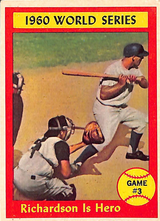 FIINR Baseball Card 1960 Topps World Series Game 3 Vintage Baseball Card Between The Pittsburgh Pirates and NY Yankees #308 - Mint Condition