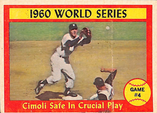 FIINR Baseball Card 1960 Topps World Series Game 4 Vintage Baseball Card Between The Pittsburgh Pirates and NY Yankees #30 - Good Condition