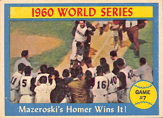 FIINR Baseball Card 1960 Topps World Series Game 7 Vintage Baseball Card Between The Pittsburgh Pirates and NY Yankees #312 - Mint Condition