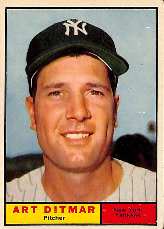 FIINR Baseball Card 1961 Topps Art Ditmar Vintage Baseball Card #510 - Mint Condition