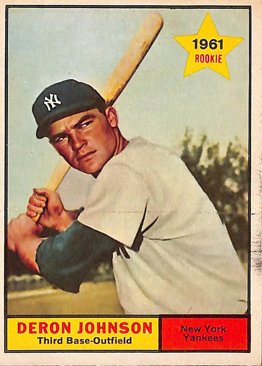 FIINR Baseball Card 1961 Topps Deron Johnson Vintage MLB Baseball Card Yankees #68 - Rookie Card - Vintage Card