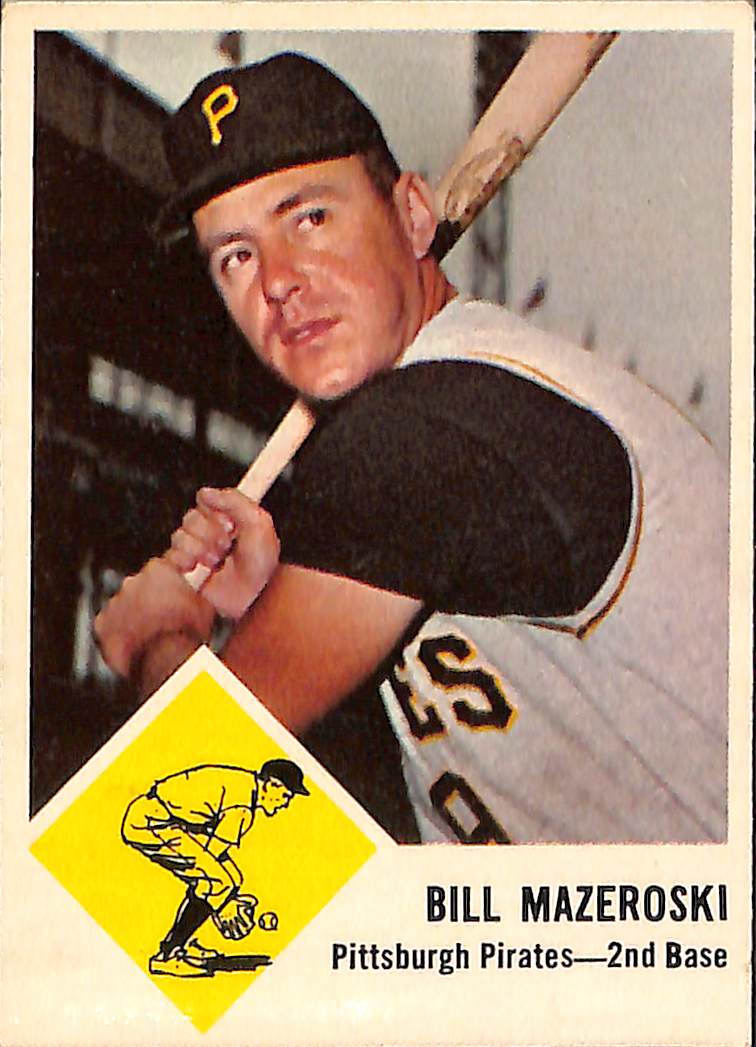 FIINR Baseball Card 1963 Fleer Bill Mazeroski Vintage Baseball Card #59 - Mint Condition