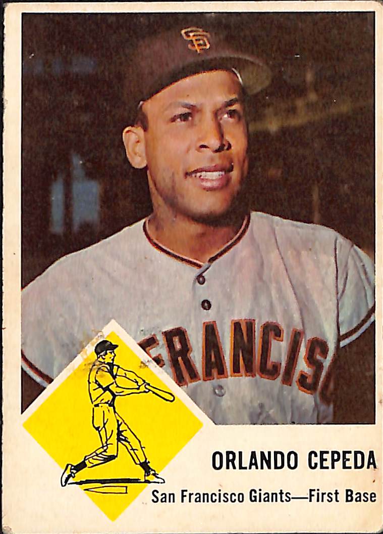FIINR Baseball Card 1963 Fleer Orlando Cepeda Vintage Baseball Card #64 - Good Condition