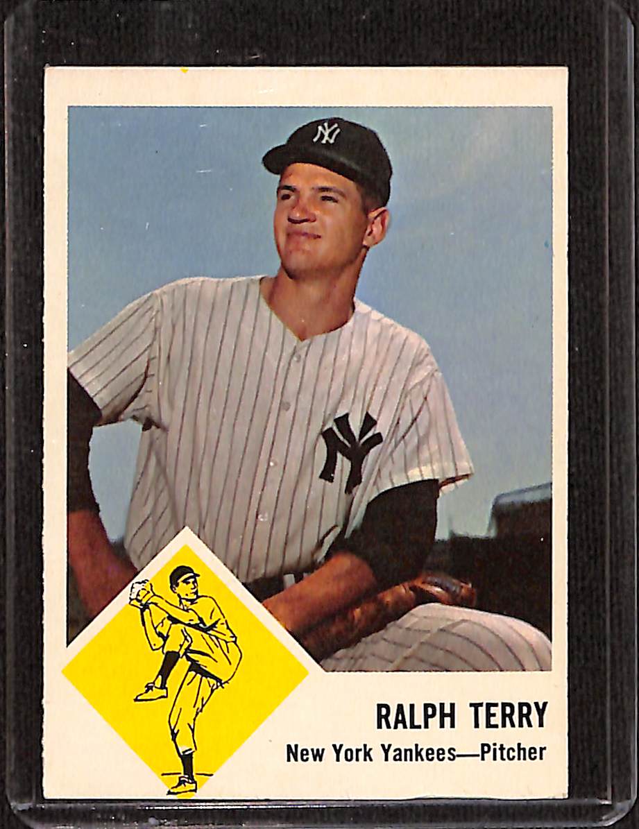 FIINR Baseball Card 1963 Fleer Ralph Terry Vintage Baseball Card #26 - Mint Condition