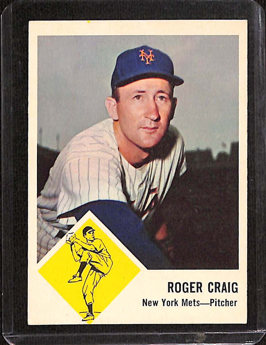 FIINR Baseball Card 1963 Fleer Roger Craig Vintage Baseball Card #47 - Mint Condition