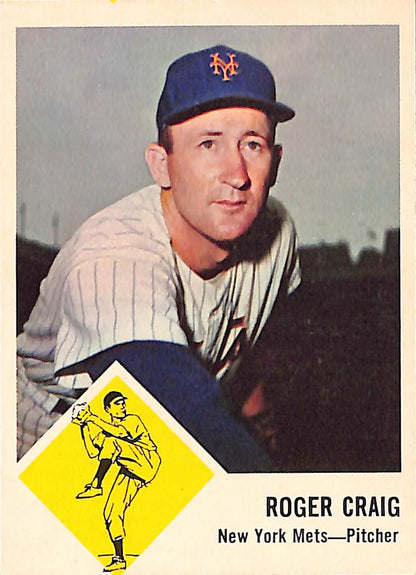 FIINR Baseball Card 1963 Fleer Roger Craig Vintage Baseball Card #47 - Mint Condition
