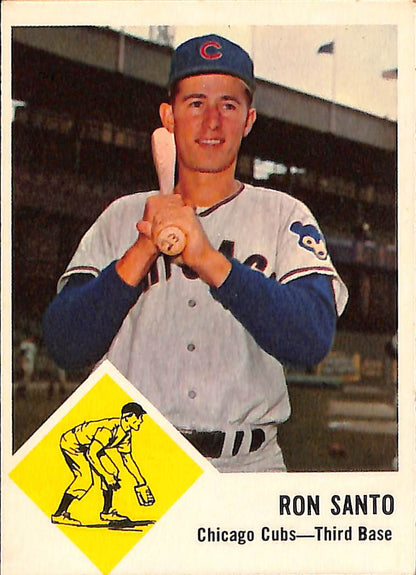 FIINR Baseball Card 1963 Fleer Ron Santo Vintage Baseball Card #32 - Mint Condition