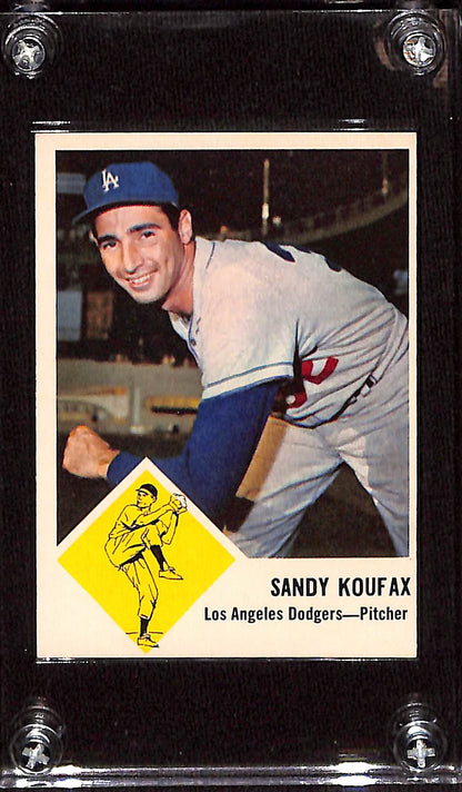 FIINR Baseball Card 1963 Fleer Sandy Koufax Baseball Card Brooklyn Dodgers Error Card #42 - Error Miss Cut - Mint Condition